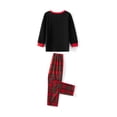 thumbnail image 6 of Christmas Family Pajamas Matching Set, Elk Print Long Sleeve Tops and Elastic Plaid Pants Set for Loungewear Soft Sleepwear, 6 of 10