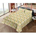 thumbnail image 4 of Ambesonne Fruits Fitted & Flat Sheet with Sham 3 Pcs Set, Nature Lemon Illustration, Twin, Pastel Yellow Marigold, 4 of 5