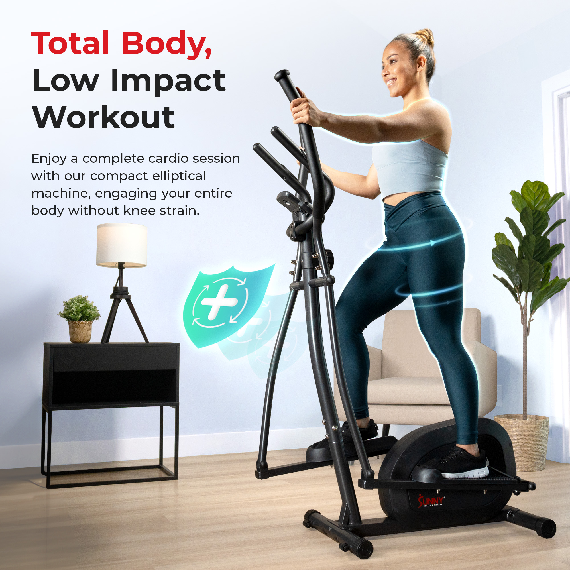 Sunny Health & Fitness Smart Magnetic Elliptical  with FREE SunnyFit® App