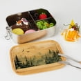 thumbnail image 3 of GZHJMY 304 Stainless Steel Lunch Box Bamboo Lid, Ink and Colour Forest Lunch Containers for Adults Leakproof, 8×10*3 Inch, 3 of 7