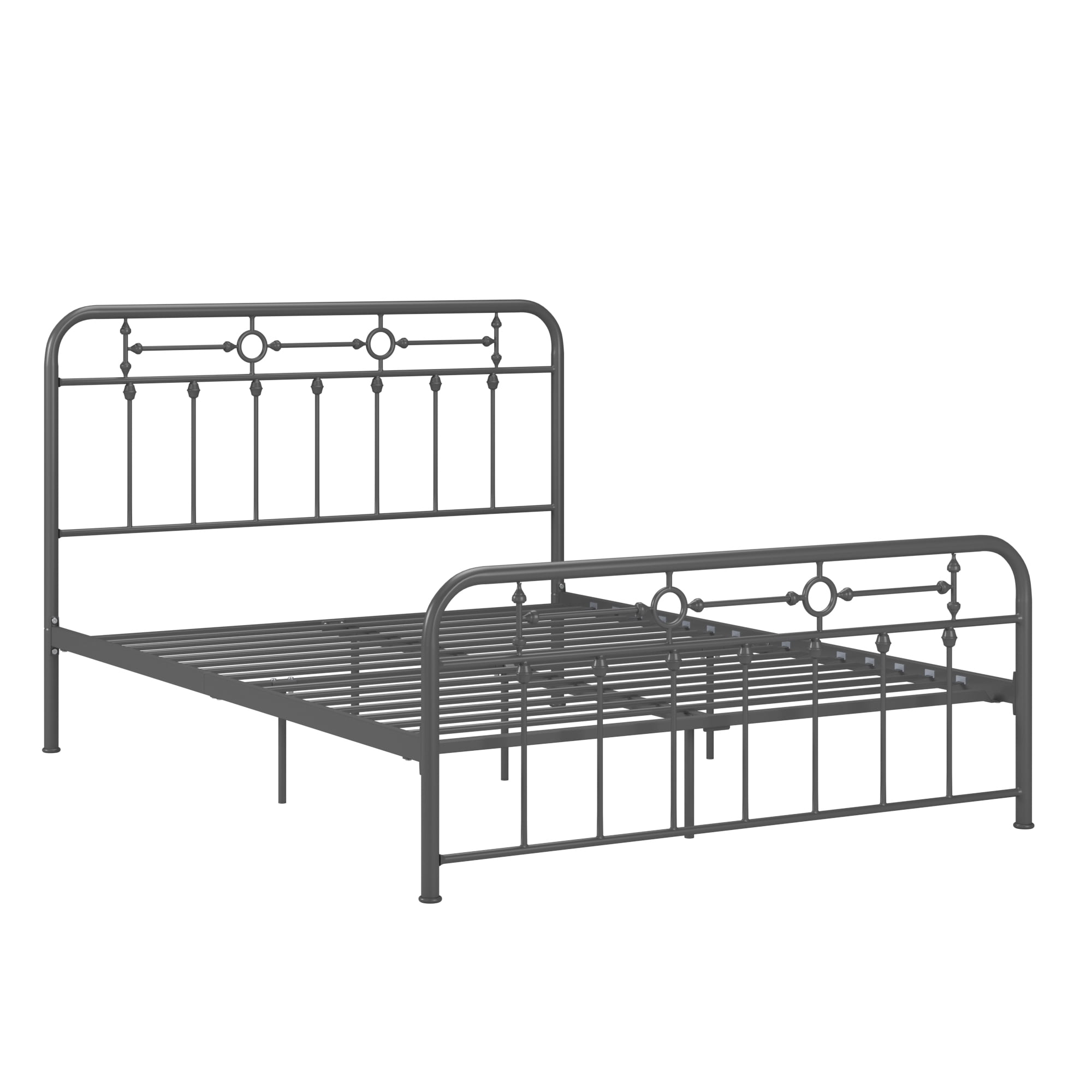 Weston Home Reeve Metal Spindle Platform Bed, Queen, Gray
