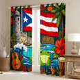 thumbnail image 2 of Manfei Ocean Frog Floral Kitchen Curtains,Pr Flag Black Out Curtains Pack of 2 (42x63 Each),Red Green Brown, 2 of 7