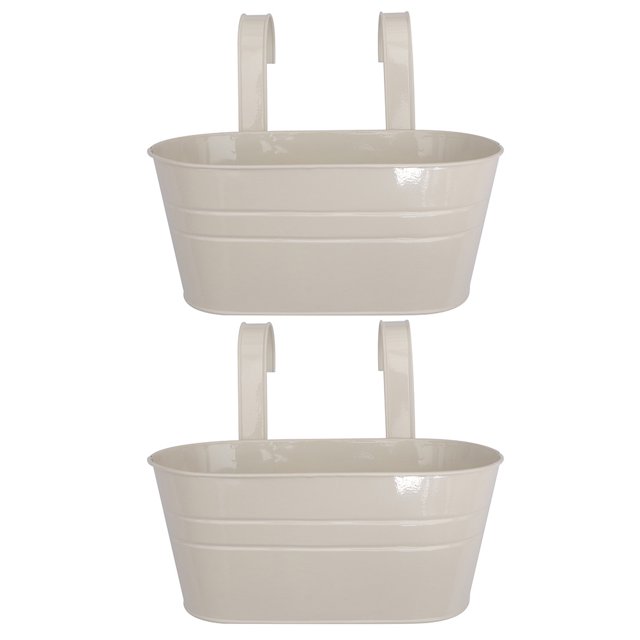 2pcs Gancho Desmontable Flor Contenedor Doble Gancho Oval Cubo Cubo de Hierro Homemaxs 10060790-MX
