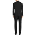 thumbnail image 3 of Nicoletti Mens Suit Slim Fit Two Button 2 Piece Notch Lapel Jacket Ticket Pocket Black Stripe, 3 of 6