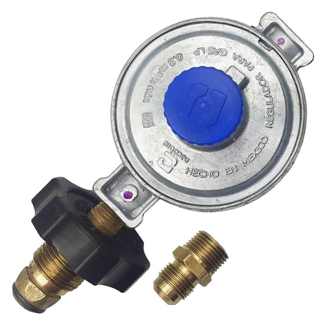 Regulador 1 Via Para Gas LP Con Punta Pol y Volante Manual Nacobre RN-1PME