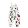 thumbnail image 5 of Tfken Jumpsuit For Girls Summer Sleeveless Graphic Comfy Casual Jumpsuit Daily Wear Child Fashion Clothes Size 4-5 Years White, 5 of 9
