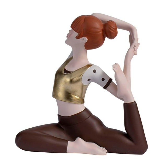 Estatua de chica de yoga, figura femenina coleccionable para estantería, sala de estar Estilo B