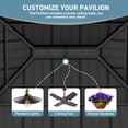thumbnail image 6 of Modern Shade Rosewood 11'x13’ Hardtop Gazebo, Cedar Framed Rosewood Pavilion with Double Galvanized Steel Roof, Permanent Patio Gazebo for Outdoor Brown, 6 of 8