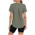 thumbnail image 3 of Vmvidoty Seamless Workout Tops for Women Hip Length - Athletic Running Gym Yoga Short Sleeve Shirts Breathable Crewneck Tees Light Green S, 3 of 10