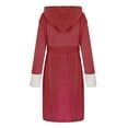 thumbnail image 3 of AOOCHASLIY Bath Robes for Women Clothes Plush Robes Winter Ladies Lengthened Shawl Bathrobe Long Sleeve Robe Hooded Coat, 3 of 3