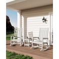 thumbnail image 4 of HDPE Outdoor Rocking Chair, High Back Patio Rocking Chairs with Wide Armrests, All Weather Porch Rocker for Lawn, Garden, Deck, 380 Lbs Weight Capacity, White, 4 of 8