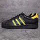 thumbnail image 2 of Ad-id-as Originals Superstar Casual Shoes Mens Size 10.5 Black Gold Blue, 2 of 6