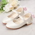 thumbnail image 2 of BOBOGOJP Flower Girl Shoes Kids High Heels Mary Jane Flats Cute Pearl Rhinestones Girls Dress Pumps Shoes for Wedding Party Little Big Kids White for 4, 2 of 7