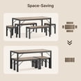 thumbnail image 3 of 5-Piece Dining Table Set for 6, Kitchen Table with 4 Chairs & Bench, Compact Furniture for Small Space & Apartment Grey, 3 of 10