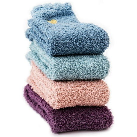 

Fuzzy Socks for Women Warm Soft Fluffy Socks Thick Cozy Plush Sock Winter Christmas Socks for Women 6 or 5 Pairs