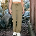 thumbnail image 2 of ZHYou Womens Cargo Jogger Pants Lightweight Elastic Drawstring Waist Comfy Loose Fit Casual Trousers with Pockets,Khaki,Size S, 2 of 9