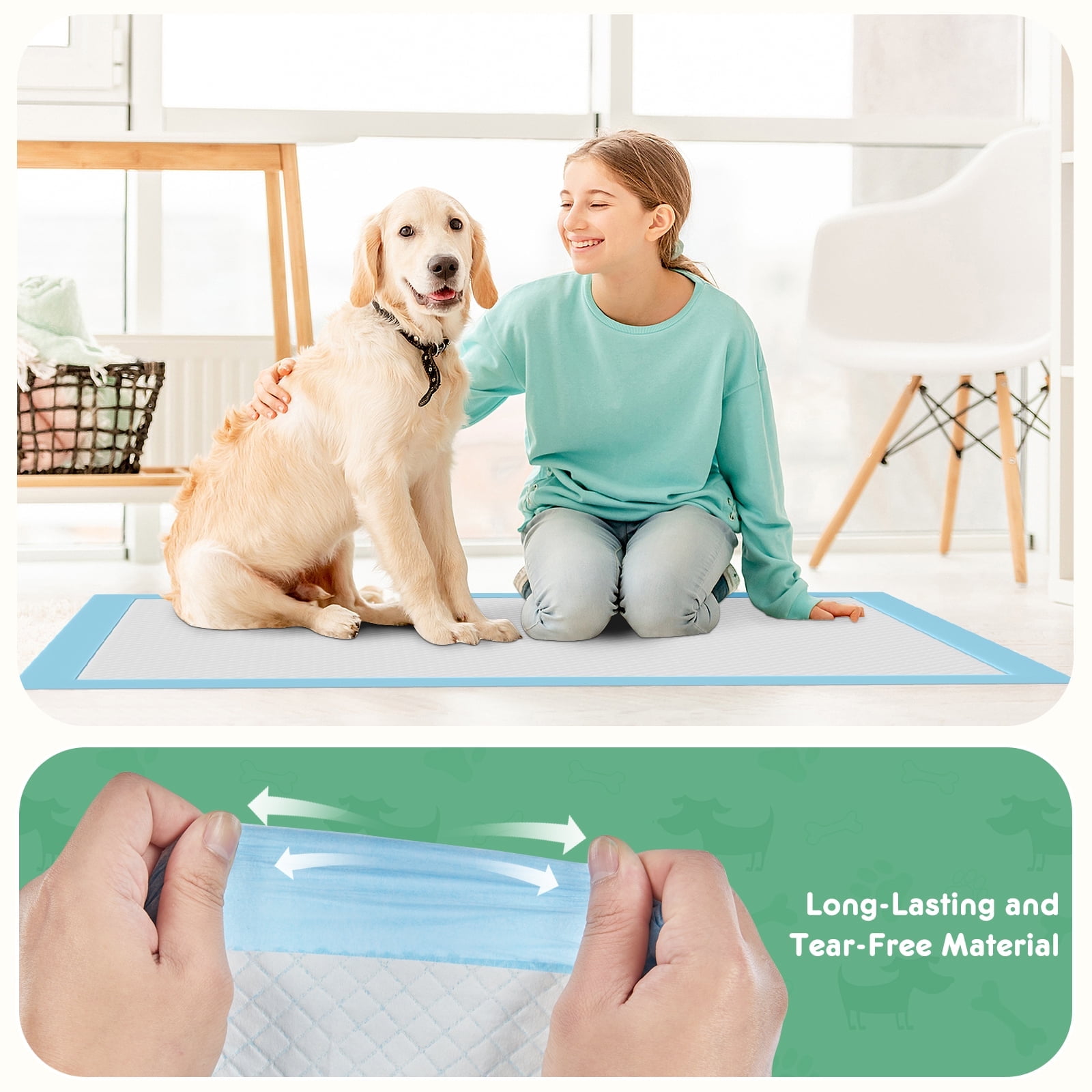 CONCETTA Dog Training Pee Pads, 22" x 22" Extra Large 6-Layer Leakproof, Disposable, 150 Count