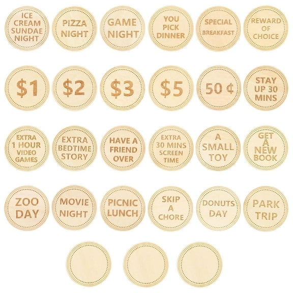 Utoimkio 27 Pcs Wooden Easter Egg Tokens Easter Basket Stuffers, Easter Egg Fillers,Easter Reward Tokens with Different Engraved Sayings, Easter Eggs Filled Activity for Teens