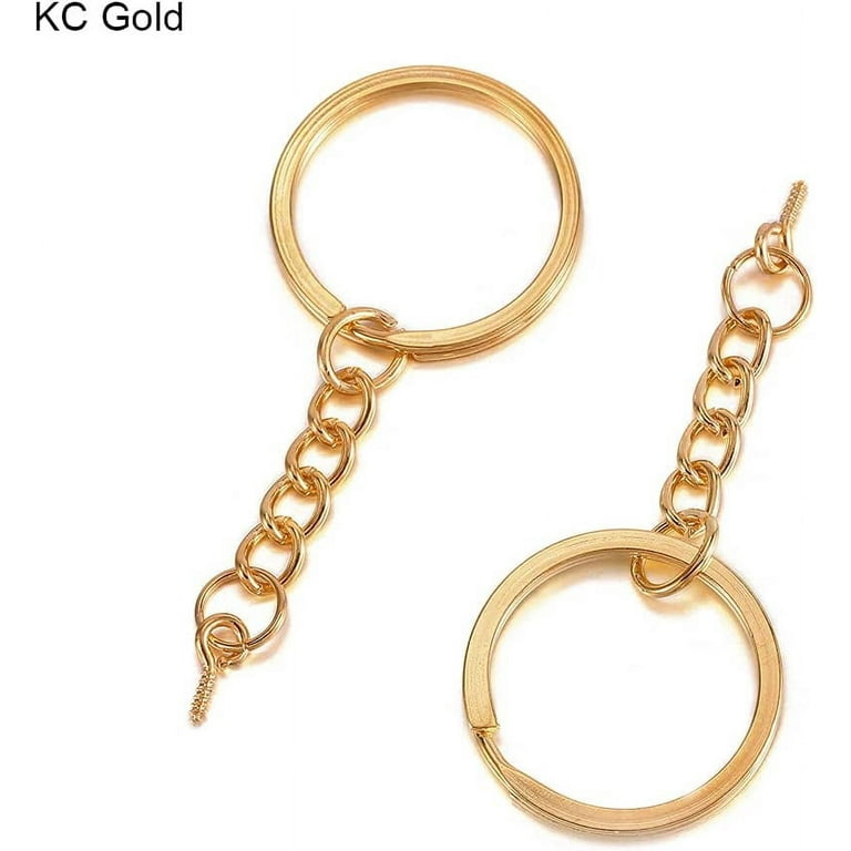 JewelrySupply Gold Color Key Rings 32mm Split Ring (Package of 10)