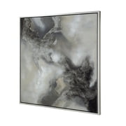 A&B Home Side Table with Marble Top - 17.5Dia. x 23.5H - Silver/White