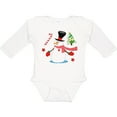 thumbnail image 3 of Inktastic Top Hat Snowman with Christmas Tree and Candy Cane Boys or Girls Long Sleeve Baby Bodysuit, 3 of 5
