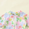 thumbnail image 3 of Hienoo Girls Floral One-Piece Swimsuit Short Sleeve Rashguard Bathing Suit, Sizes 0-3T, 3 of 7