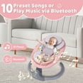 thumbnail image 6 of Baby Swing,HDJ Baby Swing for Infants,Portable Electric Baby Rocker with 5 Sway Speed,10 Preset Songs,Remote Control,Bluetooth Music,Pink, 6 of 14