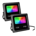 thumbnail image 1 of 2 PCS Waterproof 15W 25W Smart LED Flood Light RGB APP Control LED Floodlights Garden Party Landscape Stage Lighting ,Easy to Use, 1 of 7