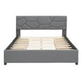 thumbnail image 4 of Queen Size Upholstered Platform Bed, Queen Bed Frame with 4 Drawers and Brick Pattern Linen Fabric Heardboard for Teens Adults, No Box Spring Needed, Gray, 4 of 9