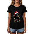thumbnail image 5 of Frostluinai Christmas Cats Shirts for Women Crew Neck Short Sleeve Funny Xmas Party Tee Shirt Daily Walking Casual Tops S-3XL, 5 of 6