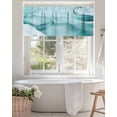 thumbnail image 4 of Valance Curtains for Windows Turquoise Marble Kitchen Curtians Window Treatment Modern Abstract Art Topper Curtain Rod Pocket Valances for Kitchen Bathroom Living Room 60x18in, 4 of 9