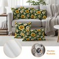 thumbnail image 6 of Vintage Sunflower Pillow Covers 2 Pack Country White Yellow Floral Green Leaf Pillowcase Waterproof Outdoor Throw Pillow Cover for Patio Garden Square Cushion 24”x24”, 6 of 9
