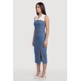 thumbnail image 2 of Women's Layered Look Slit Front Belted Denim Dress, 2 of 3