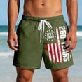 thumbnail image 2 of Men's Swim Board Shorts Beach Shorts With Sports Print Casual 3 Inch Trunks For Swimming Surfing/Army Green/XL, 2 of 4
