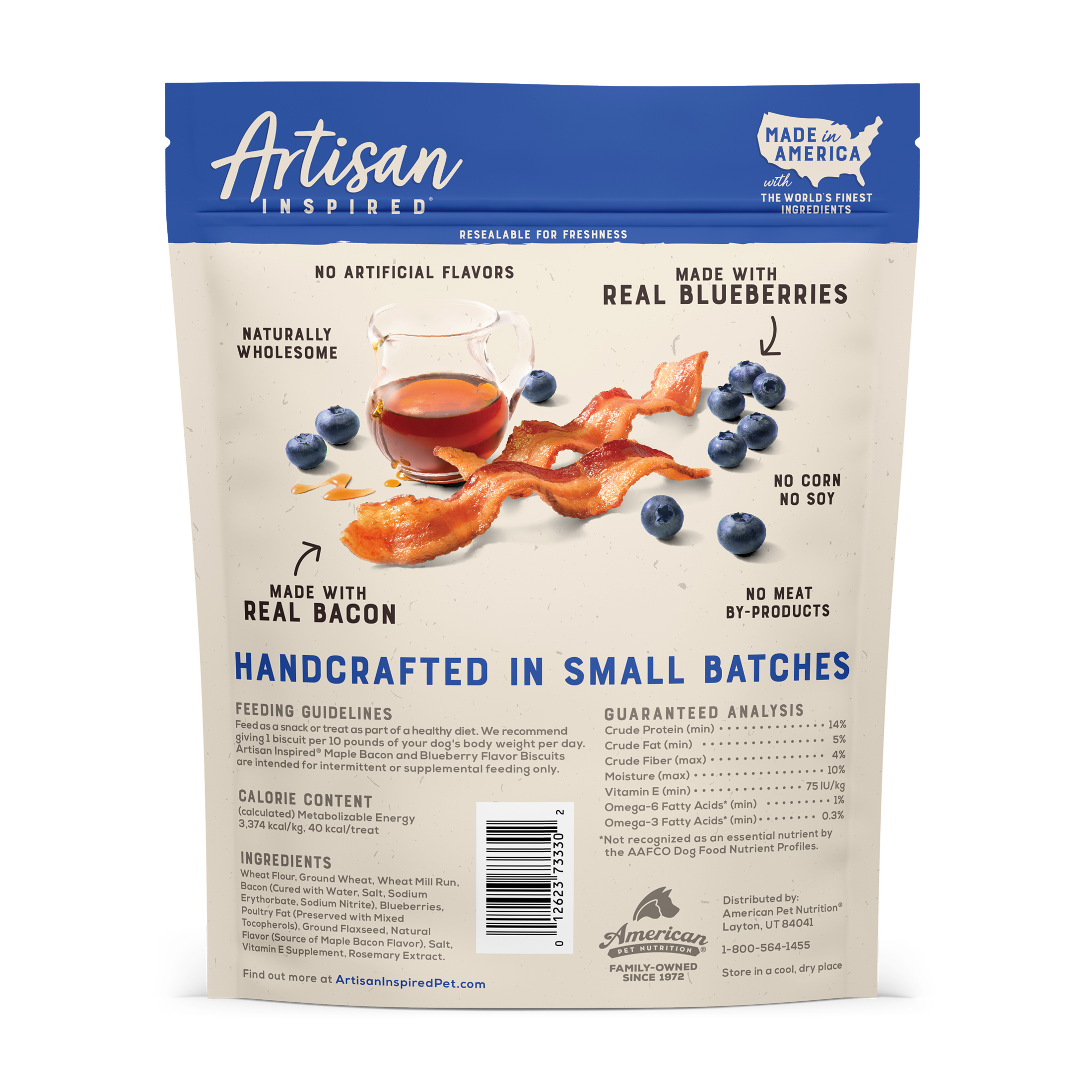 Artisan Inspired Maple Bacon & Blueberry Flavor Biscuits Dog Treats, 16oz bag - image 2 of 9