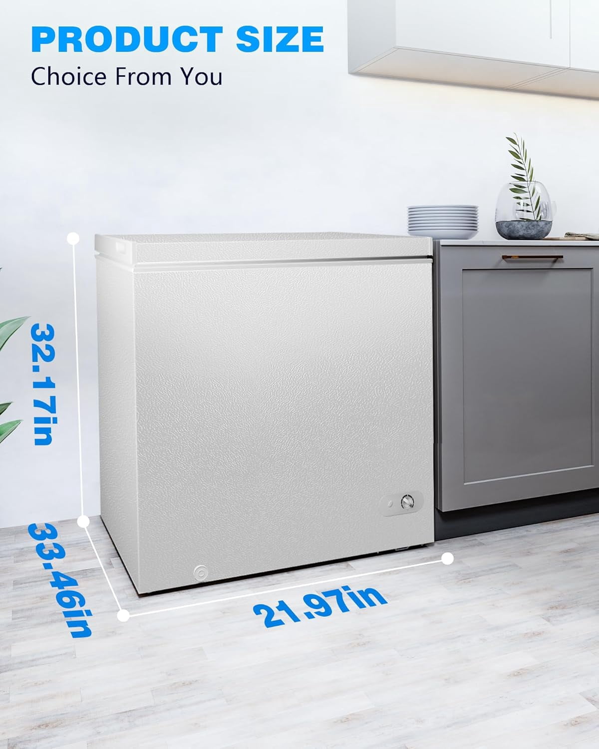 Crzoe 7.0 Cu.Ft Chest Freezer with Removable Basket and Bottom Defrost Water Drain Freestanding Top Open Door, Deep Freezer, Mini Freezer with Adjustable 7 Thermostat for Home/Apartment, White