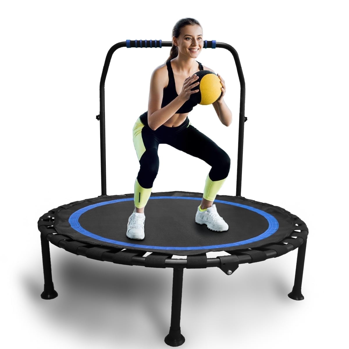 XHYHWYD 40" Foldable Trampoline with Adjustable Handle Bar, 1 Count