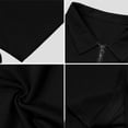 thumbnail image 4 of LTTVQM Mens Textured Knit Polo Shirts 1/4 Zipper Tops Short Sleeve Casual Lightweight Spring Summer Fashion Golf Shirt Black M, 4 of 4