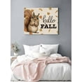 thumbnail image 3 of Fall Thanksgiving Canvas Print Wall Art Framed Canvas Art Wall Decor Day Squirrel Pumpkin Fall Leaves Pictures Painting Morden Artwork for Living Room Bedroom, Ready to Hang - 16"x20", 3 of 6