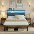 thumbnail image 6 of OLEVS Queen Bed Frame with Headboard, LED Light, Type C & USB Charging Station, 6 of 10