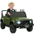 thumbnail image 1 of Qaba Camion pour Enfants Homologué Land Rover, Jouet à Chevaucher 12 V, Vert Foncé, 1 of 10