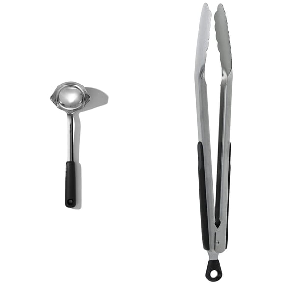 Kit de utensilios de cocina OXO Good Grips: cucharón y pinzas