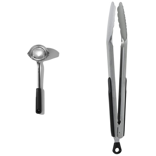 Kit de utensilios de cocina OXO Good Grips: cucharón y pinzas