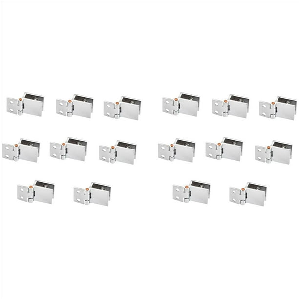 Juego de 16 Bisagras para Puerta de Vidrio, Abrazadera Rectangular Ajustable de 5 mm A 16 mm Clip único para Bisagras de Puerta de Vidrio Armario Gabinete