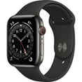 thumbnail image 1 of Restored Apple Watch Gen 6 Series 6 Cell 44mm Graphite Stainless Steel - Black Sport Band M07Q3LL/A (Refurbished), 1 of 3