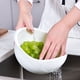 thumbnail image 3 of Juego de colador, escurridor y cesta para alimentos con asa de plástico. Ideal para lavar, limpiar y guardar alimentos. Apto para lavavajillas. Plegable y portátil. Diseño de 2 niveles., 3 of 9