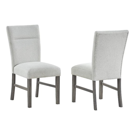 Best Quality Furniture Set of 2 Rustic Gray Wood Dining Chairs with Upholstery