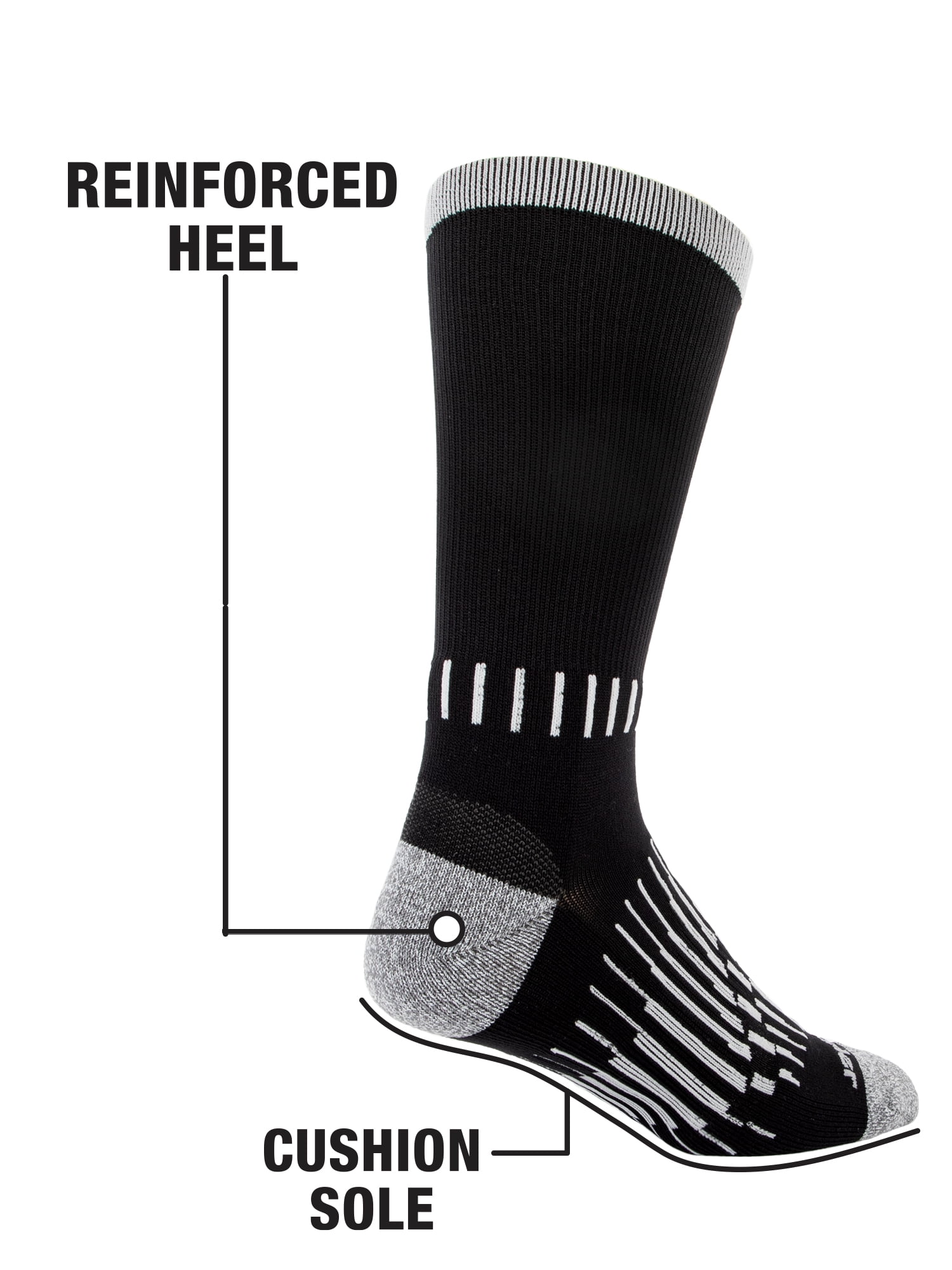 Wrangler Men's Ultimate Durable Work Socks, Crew Socks for Men, Assorted, 6 Pack