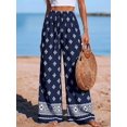 thumbnail image 3 of Wrongduck Womens Pants Elastic Waist Floral Lightweight Palazzo Pants for Women Casual Lounge Wide Leg Pants Woman, 3 of 7
