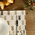 thumbnail image 3 of Beige Bunny Easter Placemats 12x18 Inch Set of 4 Peep Sign Spring Table mats Farmhouse Rustic Holiday Kitchen Dining Table Decoration for Indoor Outdoor Dinner Party Décor GP076, 3 of 5